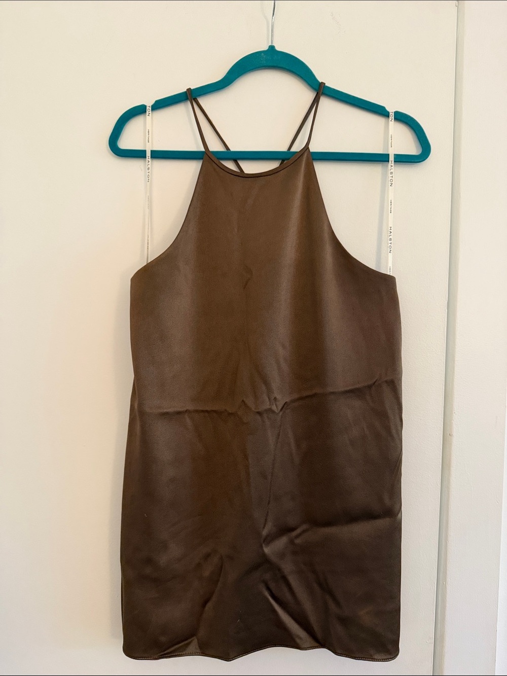 Halston Heritage Brown Satin Slip Tank